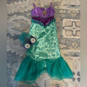 Disney Ariel Kids Costume - Purple and Green with Matching Shoes